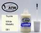 Preview: Toyota, White Metallic, 061: 20ml Lackstift, von ATW Autoteile West.